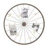 New 🎁 Brown Metal Bicycle Wheel Photo Holder Wall Décor by Ivory and Iris 💯