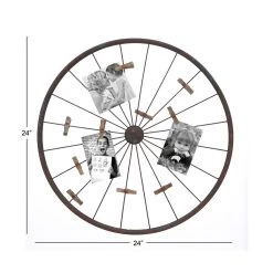 New 🎁 Brown Metal Bicycle Wheel Photo Holder Wall Décor by Ivory and Iris 💯 -Cheap Ivory and Iris Store D365310S 8