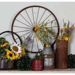 New 🎁 Brown Metal Bicycle Wheel Photo Holder Wall Décor by Ivory and Iris 💯 -Cheap Ivory and Iris Store D365310S 9