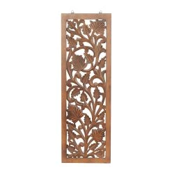 Wholesale 👏 Brown Traditional Floral Mango Wood Wall Décor by Ivory and Iris 🌟
