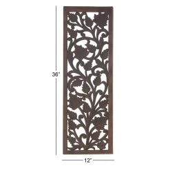 Wholesale 👏 Brown Traditional Floral Mango Wood Wall Décor by Ivory and Iris 🌟 -Cheap Ivory and Iris Store D365312S 7
