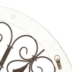 Discount ✨ Cream & Brown Metal & Wood Round Wall Décor by Ivory and Iris 🎁 -Cheap Ivory and Iris Store D365314S 6