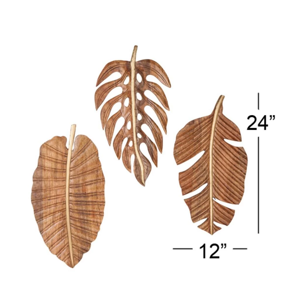 Cheapest 💯 Brown Mango Wood Coastal Leaf Wall Décor Set by Ivory and Iris 🔥 7 Cheapest 💯 Brown Mango Wood Coastal Leaf Wall Décor Set by Ivory and Iris 🔥 - Image 7