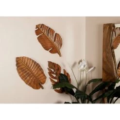 Cheapest 💯 Brown Mango Wood Coastal Leaf Wall Décor Set by Ivory and Iris 🔥 15 Cheapest 💯 Brown Mango Wood Coastal Leaf Wall Décor Set by Ivory and Iris 🔥 -Cheap Ivory and Iris Store D365326S 8