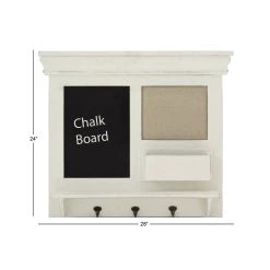 Wholesale ✨ White Wooden Memo Board Shelf with Hooks by Ivory and Iris 🌟 12 Wholesale ✨ White Wooden Memo Board Shelf with Hooks by Ivory and Iris 🌟 -Cheap Ivory and Iris Store D365334S 7