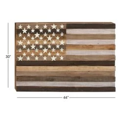 Cheap 😉 Brown Farmhouse American Flag Wood Wall Décor by Ivory and Iris 🧨 -Cheap Ivory and Iris Store D365341S 6