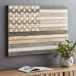 Cheap 😉 Brown Farmhouse American Flag Wood Wall Décor by Ivory and Iris 🧨 -Cheap Ivory and Iris Store D365341S 7