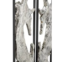 Deals ⭐ Silver Metal Contemporary Wall Décor with Black Frame Set by Ivory and Iris 🎁 -Cheap Ivory and Iris Store D365342S 4