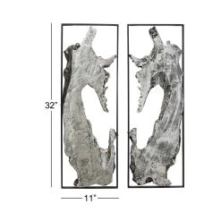 Deals ⭐ Silver Metal Contemporary Wall Décor with Black Frame Set by Ivory and Iris 🎁 -Cheap Ivory and Iris Store D365342S 6