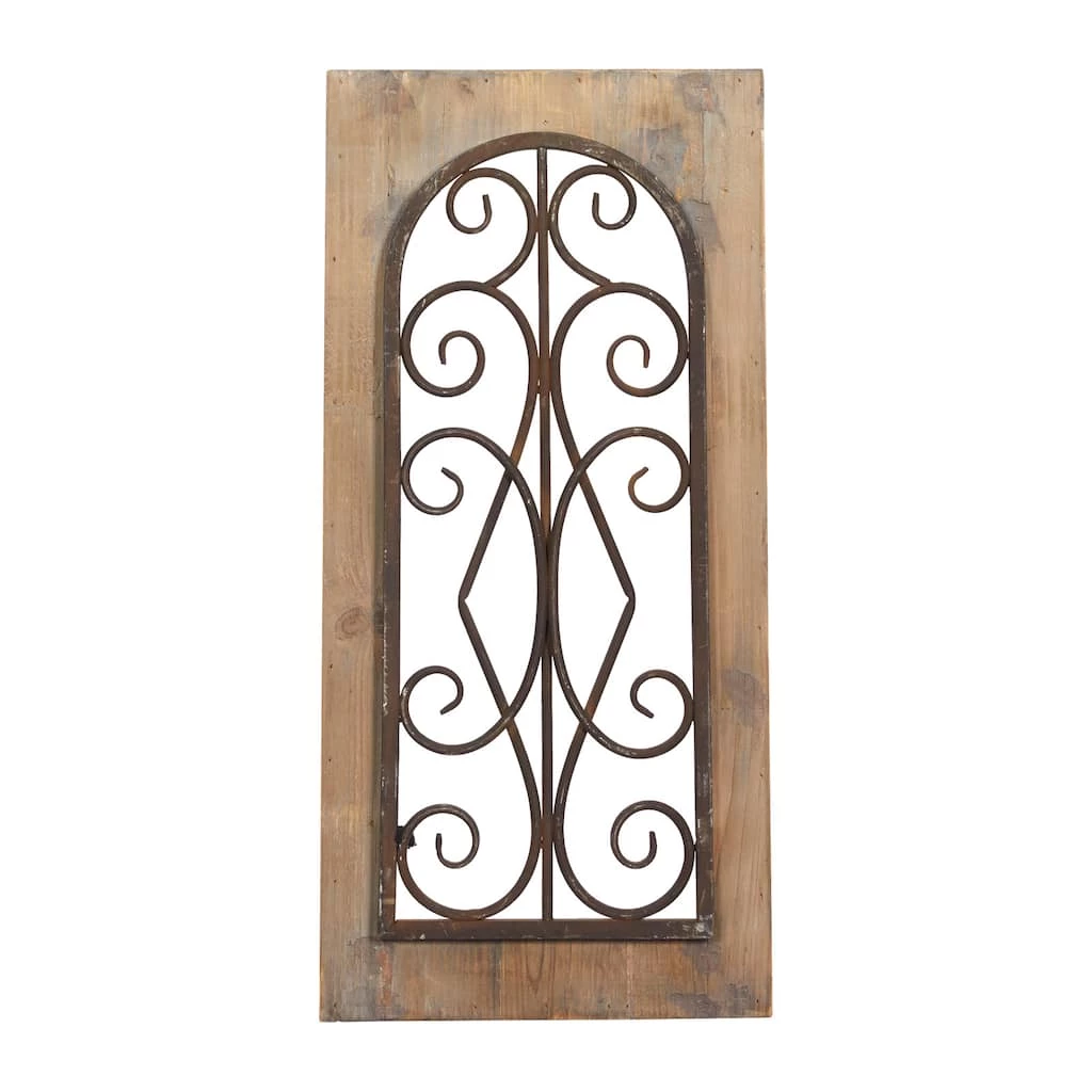 Cheap π 23" Brown Rustic Metal & Wood Arched Gate Wall Décor by Ivory and Iris π 1 Cheap π 23" Brown Rustic Metal & Wood Arched Gate Wall Décor by Ivory and Iris π