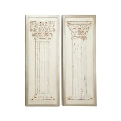 New 🛒 43" White Wood Vintage Wall Decor, 2ct. by Ivory and Iris 😉