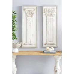 New 🛒 43" White Wood Vintage Wall Decor, 2ct. by Ivory and Iris 😉 -Cheap Ivory and Iris Store D365348S 6