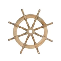 Wholesale 💯 24" White Wood Coastal Ship Wheel Wall Decor by Ivory and Iris 🎉 -Cheap Ivory and Iris Store D365351S 4