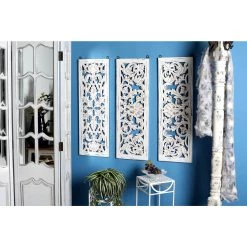 Hot Sale ❤️ 36" White Distressed Wood Traditional Wall Decor, 3ct. by Ivory and Iris 🌟 -Cheap Ivory and Iris Store D365355S 5