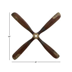 Hot Sale 👍 44" Brown Wood Industrial Propeller Wall Decor by Ivory and Iris 🎉 -Cheap Ivory and Iris Store D365356S 4