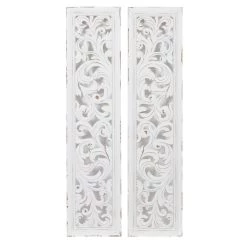 Best Sale 🤩 50" White Wood Traditional Abstract Wall Decor, 2ct. by Ivory and Iris 👏