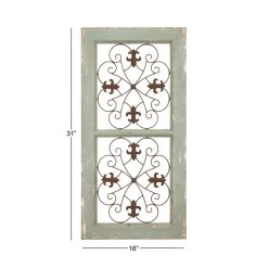 Outlet 🛒 31" Green Rustic Ornamental Metal Wall Decor by Ivory and Iris 🔥 -Cheap Ivory and Iris Store D365367S 7