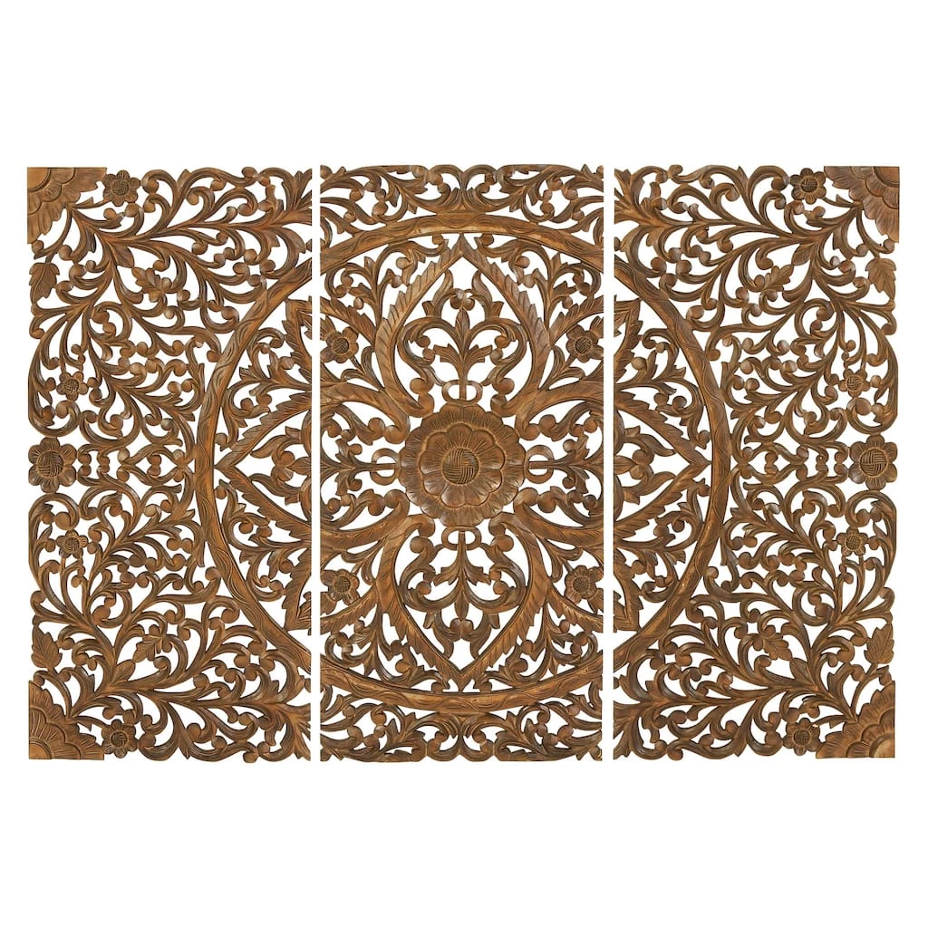Wholesale 🧨 48" Brown Wood Traditional Wall Decor, 3ct. by Ivory and Iris ❤️ 1 Wholesale 🧨 48" Brown Wood Traditional Wall Decor, 3ct. by Ivory and Iris ❤️