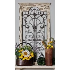 Buy ❤️ 51" White Metal Rustic Ornamental Wall Decor by Ivory and Iris 🥰 -Cheap Ivory and Iris Store D365389S 10