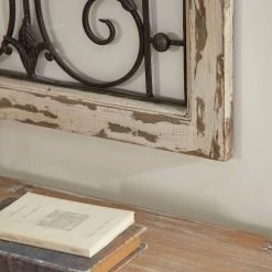 Buy ❤️ 51" White Metal Rustic Ornamental Wall Decor by Ivory and Iris 🥰 -Cheap Ivory and Iris Store D365389S 3