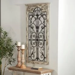 Buy ❤️ 51" White Metal Rustic Ornamental Wall Decor by Ivory and Iris 🥰 -Cheap Ivory and Iris Store D365389S 9