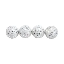 Buy π 4" White Glass Decorative Glam Orbs, 4ct. by Ivory and Iris π―