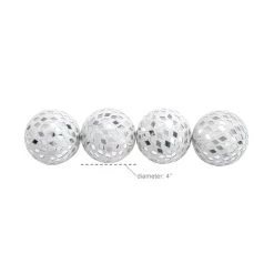 Buy 👏 4" White Glass Decorative Glam Orbs, 4ct. by Ivory and Iris 💯 -Cheap Ivory and Iris Store D365401S 4