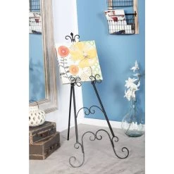 Budget ✨ 49'' Black Iron Traditional Easel by Ivory and Iris ✨ -Cheap Ivory and Iris Store D365403S 7