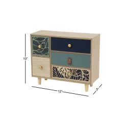 Cheapest 👍 12" Blue Wood Eclectic Jewelry Box by Ivory and Iris ✔️ -Cheap Ivory and Iris Store D365411S 5