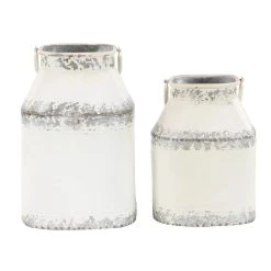 Buy 🥰 White Metal Farmhouse Decorative Jar Set by Ivory and Iris 🧨