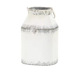 Buy 🥰 White Metal Farmhouse Decorative Jar Set by Ivory and Iris 🧨 -Cheap Ivory and Iris Store D365419S 5