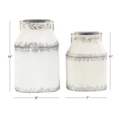 Buy 🥰 White Metal Farmhouse Decorative Jar Set by Ivory and Iris 🧨 -Cheap Ivory and Iris Store D365419S 8