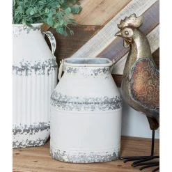 Buy 🥰 White Metal Farmhouse Decorative Jar Set by Ivory and Iris 🧨 -Cheap Ivory and Iris Store D365419S 9