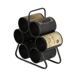 Discount ✔️ 14" Black Metal Industrial Wine Holder Rack by Ivory and Iris 🌟 -Cheap Ivory and Iris Store D365422S 3