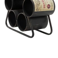 Discount ✔️ 14" Black Metal Industrial Wine Holder Rack by Ivory and Iris 🌟 -Cheap Ivory and Iris Store D365422S 7