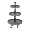Cheapest 🔔 28" Silver Iron Farmhouse 3-Tier Tray Stand by Ivory and Iris 💯