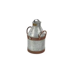 Hot Sale 🥰 17" Gray Decorative Farmhouse Can by Ivory and Iris 🥰 -Cheap Ivory and Iris Store D365439S 4