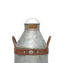 Hot Sale 🥰 17" Gray Decorative Farmhouse Can by Ivory and Iris 🥰 -Cheap Ivory and Iris Store D365439S 5