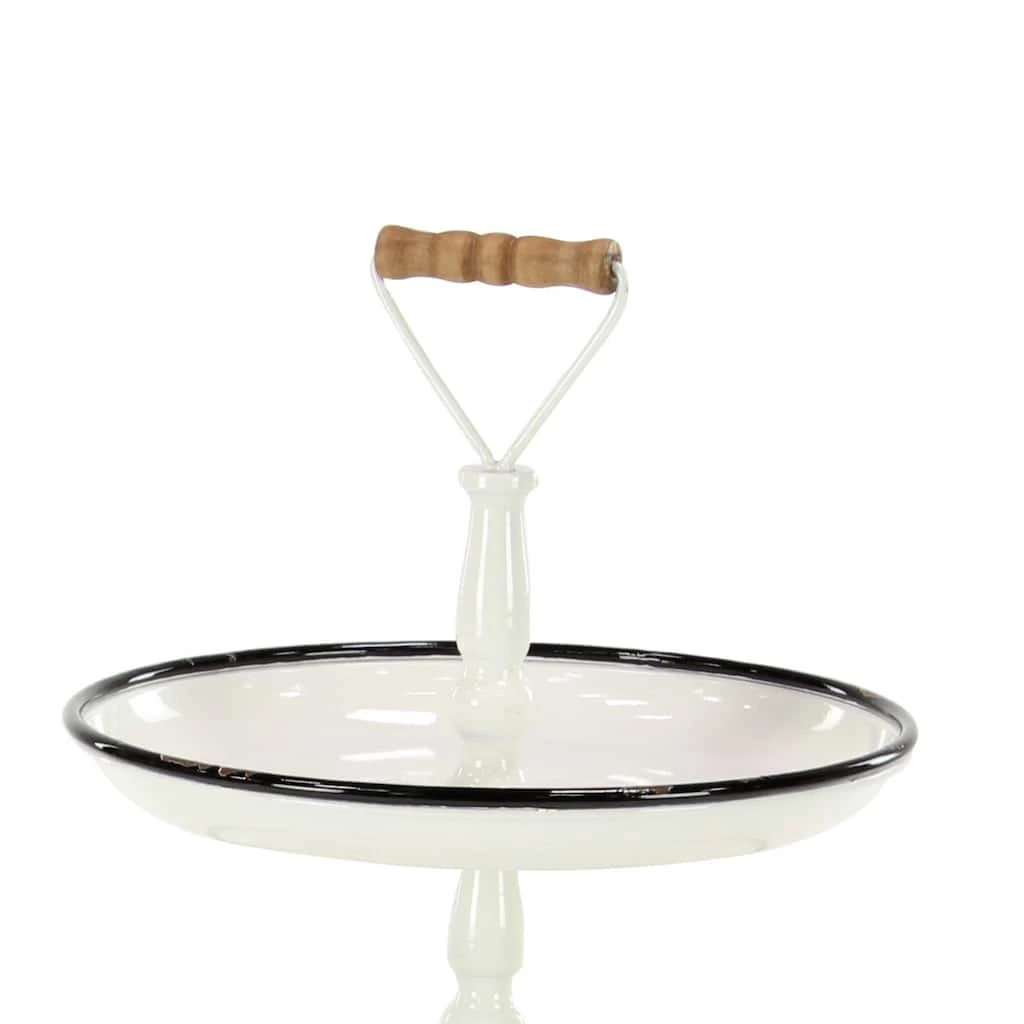 Outlet π 25" White Iron Farmhouse 3-Tier Tray Stand by Ivory and Iris π 3 Outlet π 25" White Iron Farmhouse 3-Tier Tray Stand by Ivory and Iris π - Image 3