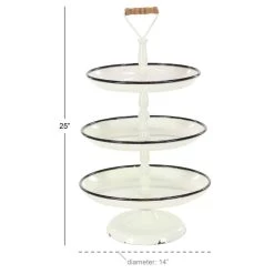 Outlet π 25" White Iron Farmhouse 3-Tier Tray Stand by Ivory and Iris π 9 Outlet π 25" White Iron Farmhouse 3-Tier Tray Stand by Ivory and Iris π -Cheap Ivory and Iris Store D365441S 5