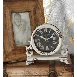 Coupon 🔔 7" Metal Vintage Clock Set by Ivory and Iris 🔥 -Cheap Ivory and Iris Store D365443S 12