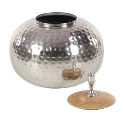 Best deal 🧨 12" Silver Iron Contemporary Decorative Jar by Ivory and Iris ✨ -Cheap Ivory and Iris Store D365446S 3