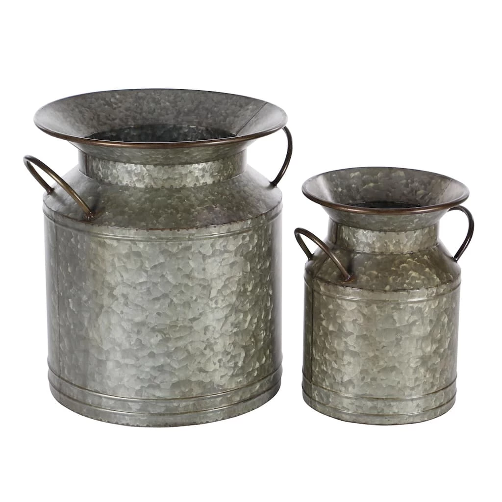 Budget π Rustic Gray Milk Can Planter Set by Ivory and Iris π 1 Budget π Rustic Gray Milk Can Planter Set by Ivory and Iris π