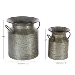 Budget π Rustic Gray Milk Can Planter Set by Ivory and Iris π 9 Budget π Rustic Gray Milk Can Planter Set by Ivory and Iris π -Cheap Ivory and Iris Store D365450S 5