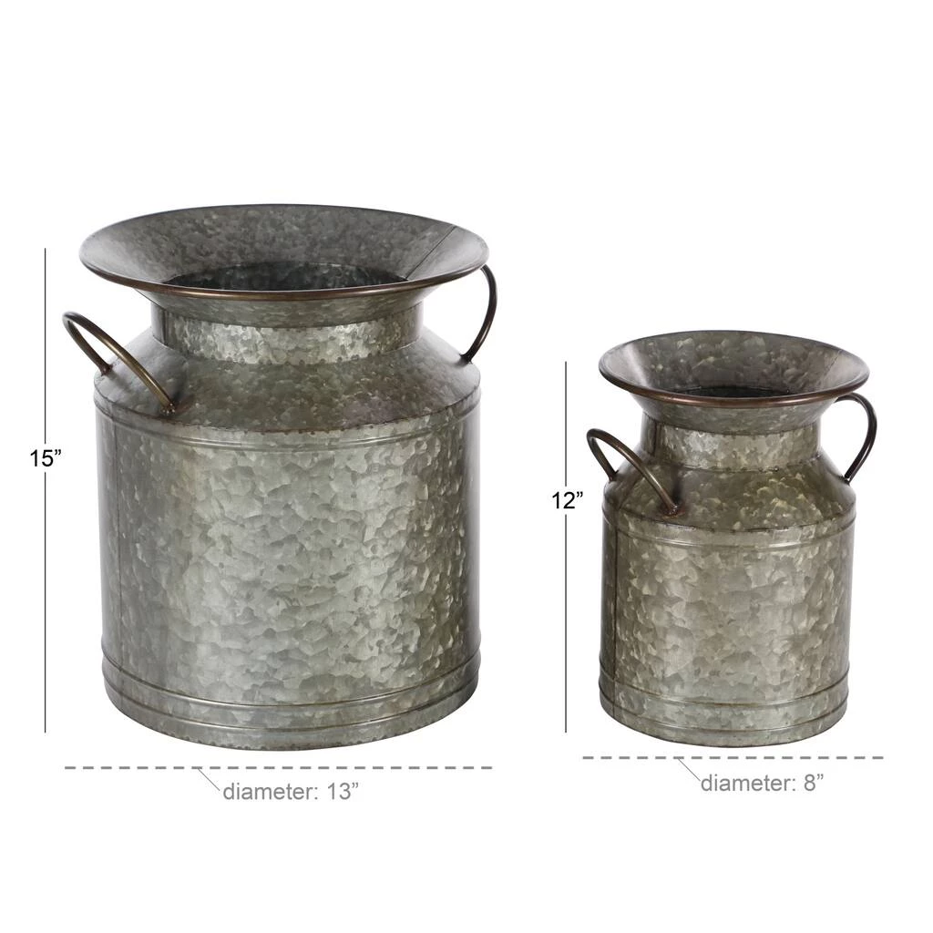 Budget π Rustic Gray Milk Can Planter Set by Ivory and Iris π 4 Budget π Rustic Gray Milk Can Planter Set by Ivory and Iris π - Image 4