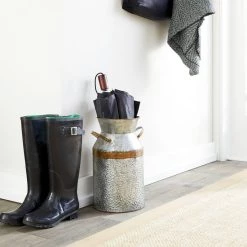 Promo 🤩 14" Gray Decorative Milk Can by Ivory and Iris 🎉 -Cheap Ivory and Iris Store D365451S 6