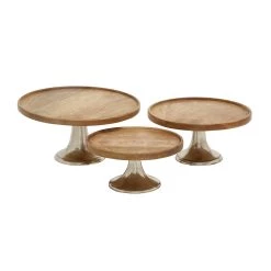 Best reviews of π Brown Mango Wood & Metal Cake Stand Set by Ivory and Iris π₯°