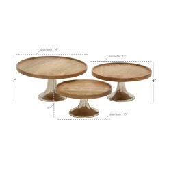 Best reviews of 👍 Brown Mango Wood & Metal Cake Stand Set by Ivory and Iris 🥰 -Cheap Ivory and Iris Store D365460S 7