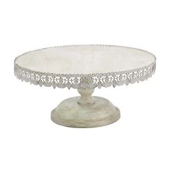Best Sale 🌟 22" White Iron Farmhouse Cake Stand by Ivory and Iris 🧨