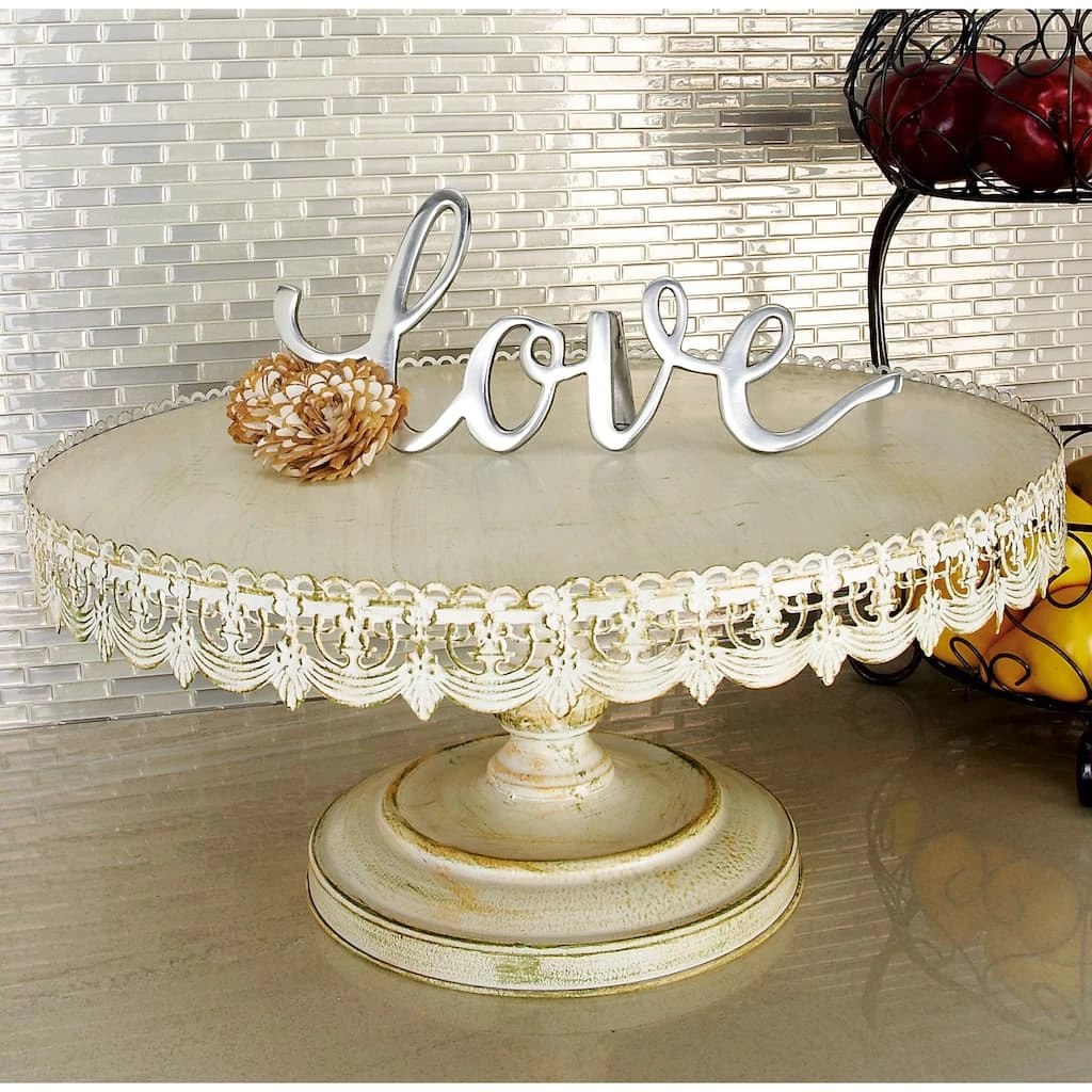 Best Sale π 22" White Iron Farmhouse Cake Stand by Ivory and Iris 𧨠5 Best Sale π 22" White Iron Farmhouse Cake Stand by Ivory and Iris 𧨠- Image 5